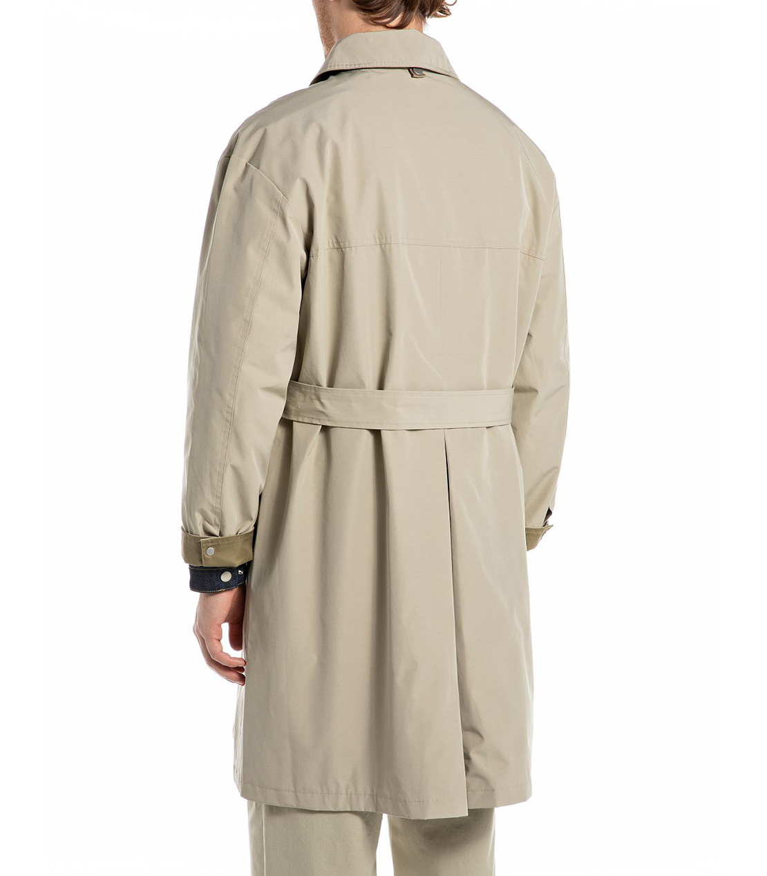 ロング丈 レギュラーフィットジャケット（撥水ラミネート加工ポリコットン） 詳細画像 ベージュ 2